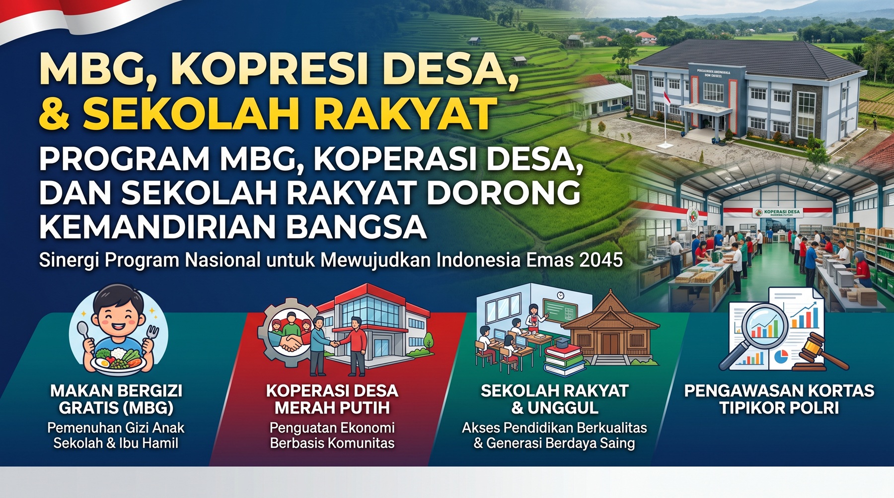 Program MBG, Koperasi Desa, dan Sekolah Rakyat Dorong Kemandirian Bangsa