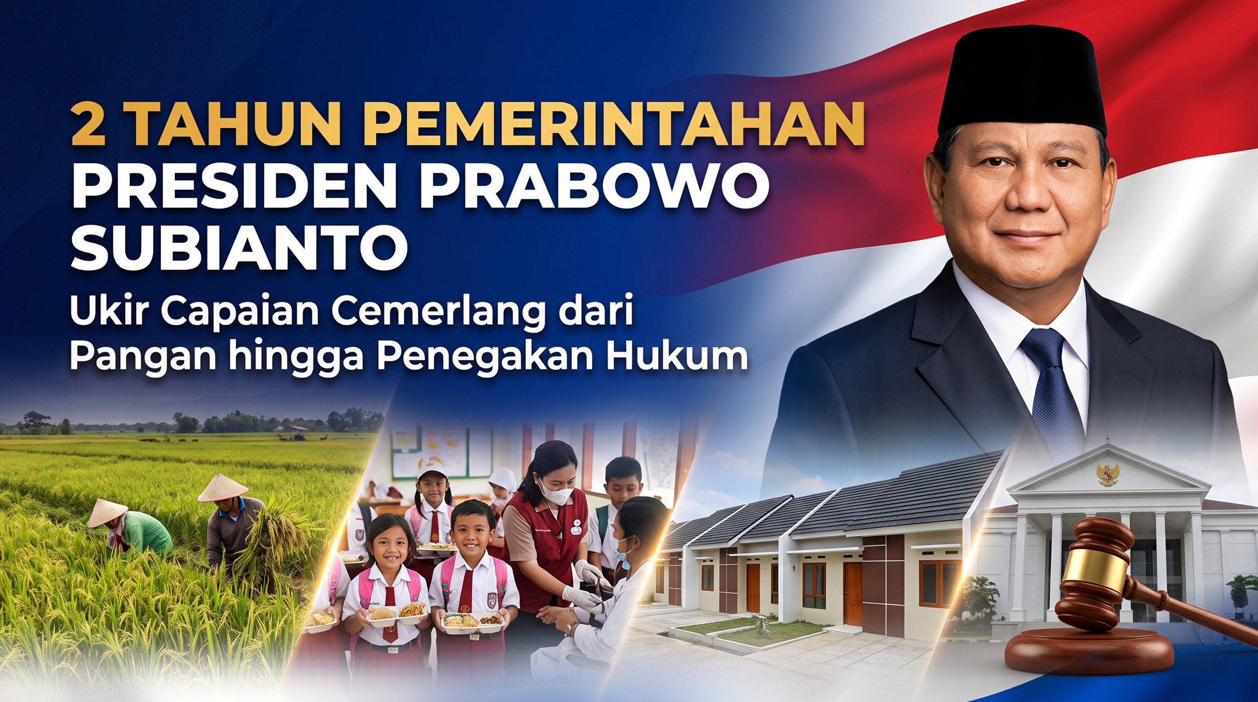 2 Tahun Presiden Prabowo Subianto, Ukir Capaian Cemerlang dari Pangan hingga Penegakan Hukum
